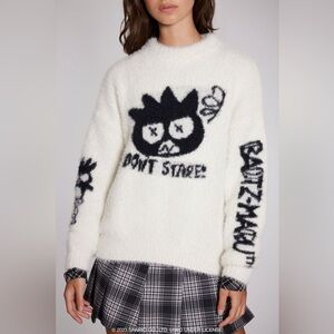 Sanrio Badtz Maru Fuzzy Sweater Forever 21 X Hello Kitty Women’s Sz Small NWOT